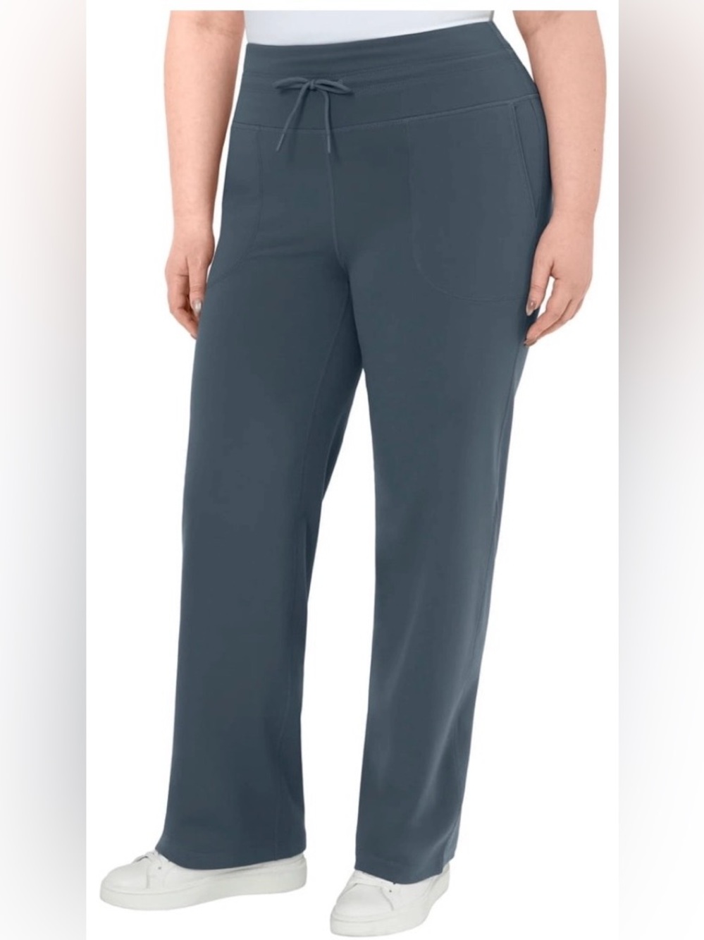 🆕 Mondetta High Rise Wide-Leg Drawstring Pull-On Pants in Gray, Size L